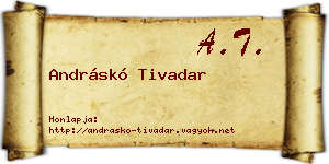 Andráskó Tivadar névjegykártya