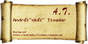 Andráskó Tivadar névjegykártya