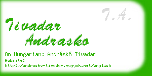 tivadar andrasko business card